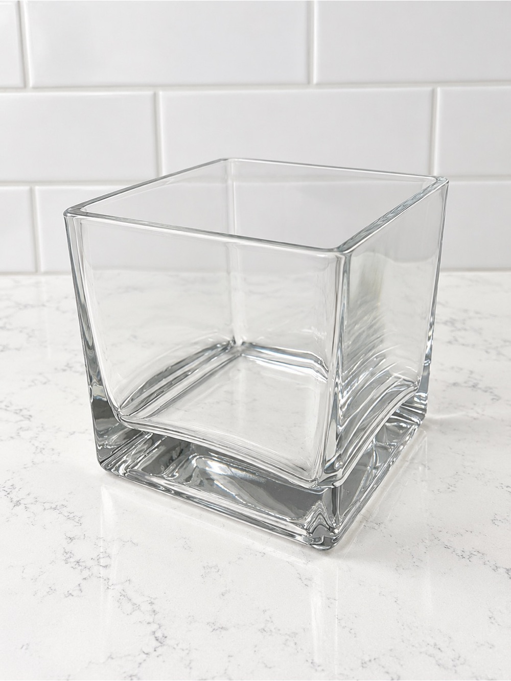 Glass Vase, Square, Clear